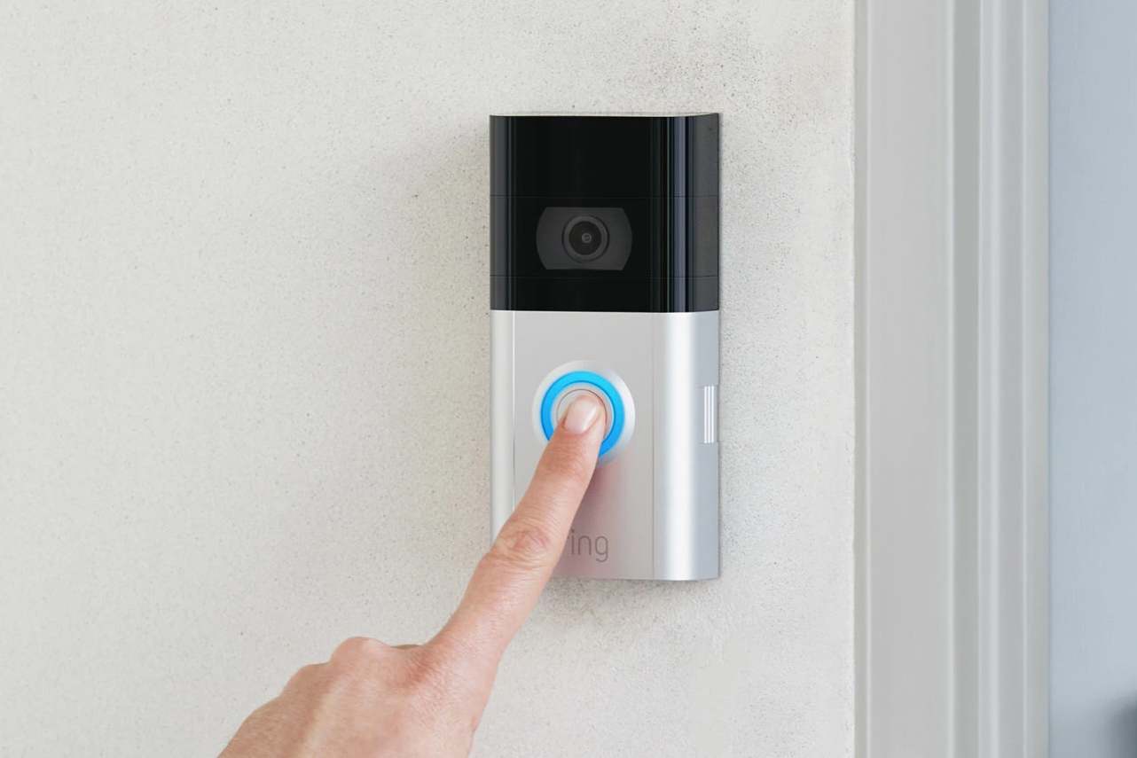 Person interacting with the Ring Video Doorbell 3.