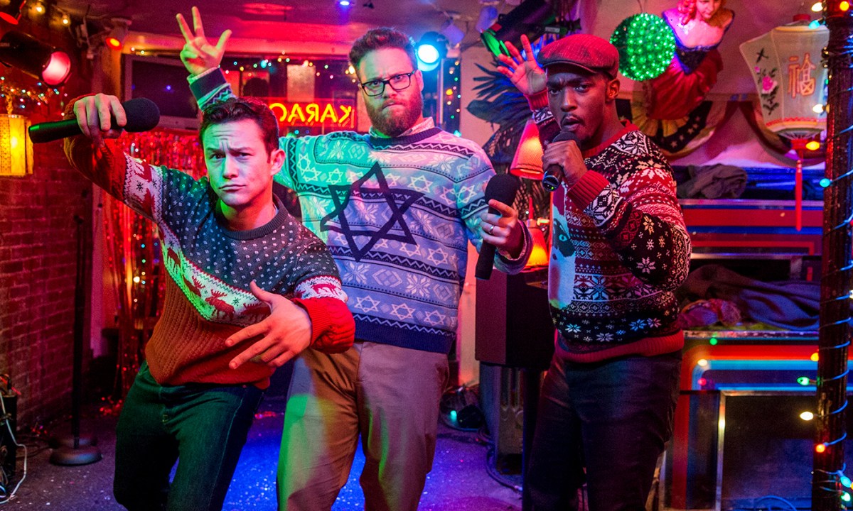 Joseph Gordon-Levitt, Seth Rogen, and Anthony Mackie in "The Night Before."