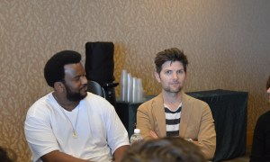 Craig Robinson and Adam Scott at the Ghosted Press Room San Diego Comic-Con 2017