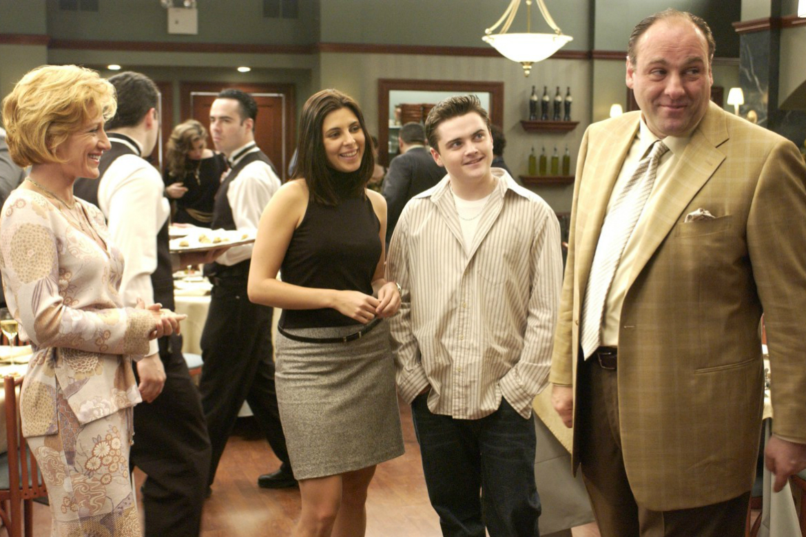 A family gathers in The Sopranos.
