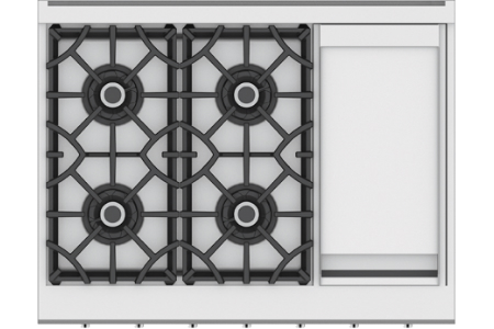 hestan commercial cooking suites home chefs 36 inch 4 burner rangetop with 12 griddle  krt series