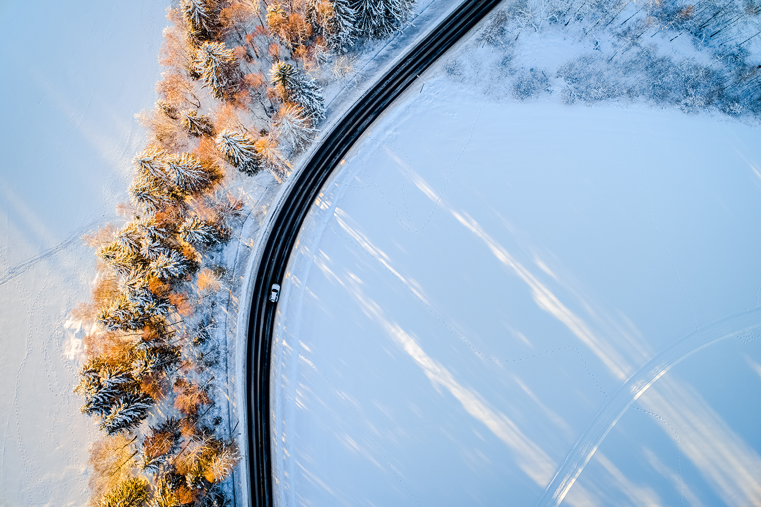 best drone photos aerial shot of picturesque snow covered maridalen  norway on a sunny winter afternoon