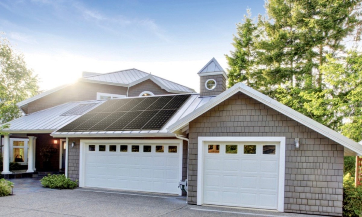 LG Solar Panels installed on roof.