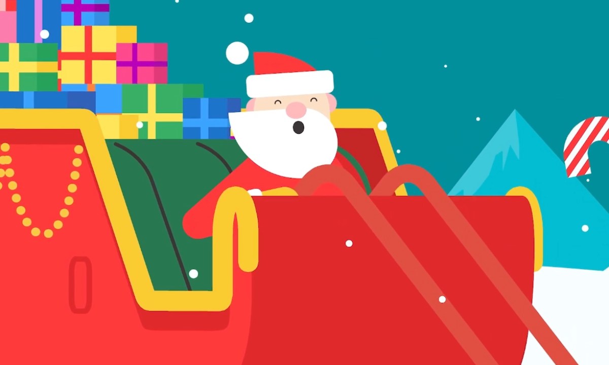Santa Claus delivering presents.