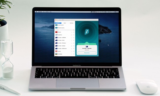 Surfshark interface displayed on a Mac screen.