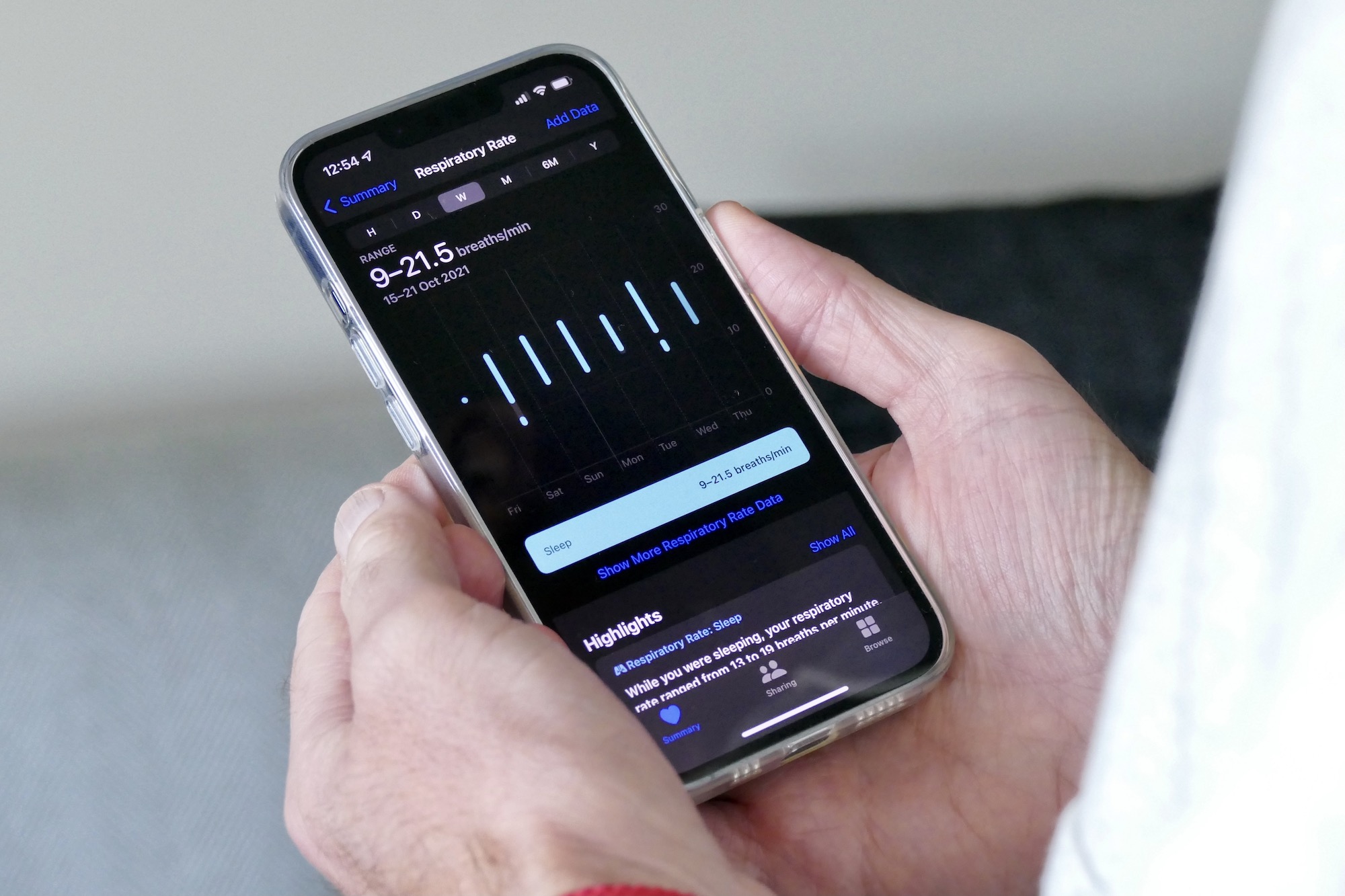 Apple Health respiratory data.