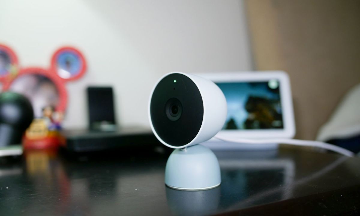 Side view of Google Nest Cam Indoor Wired.