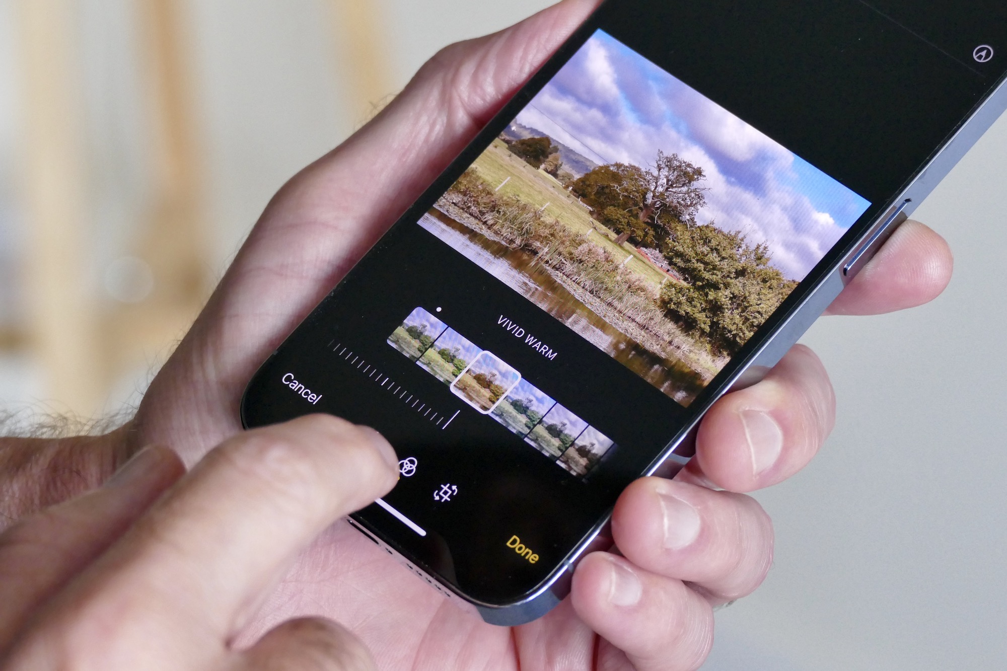 Photo editing on the iPhone 13 Pro.