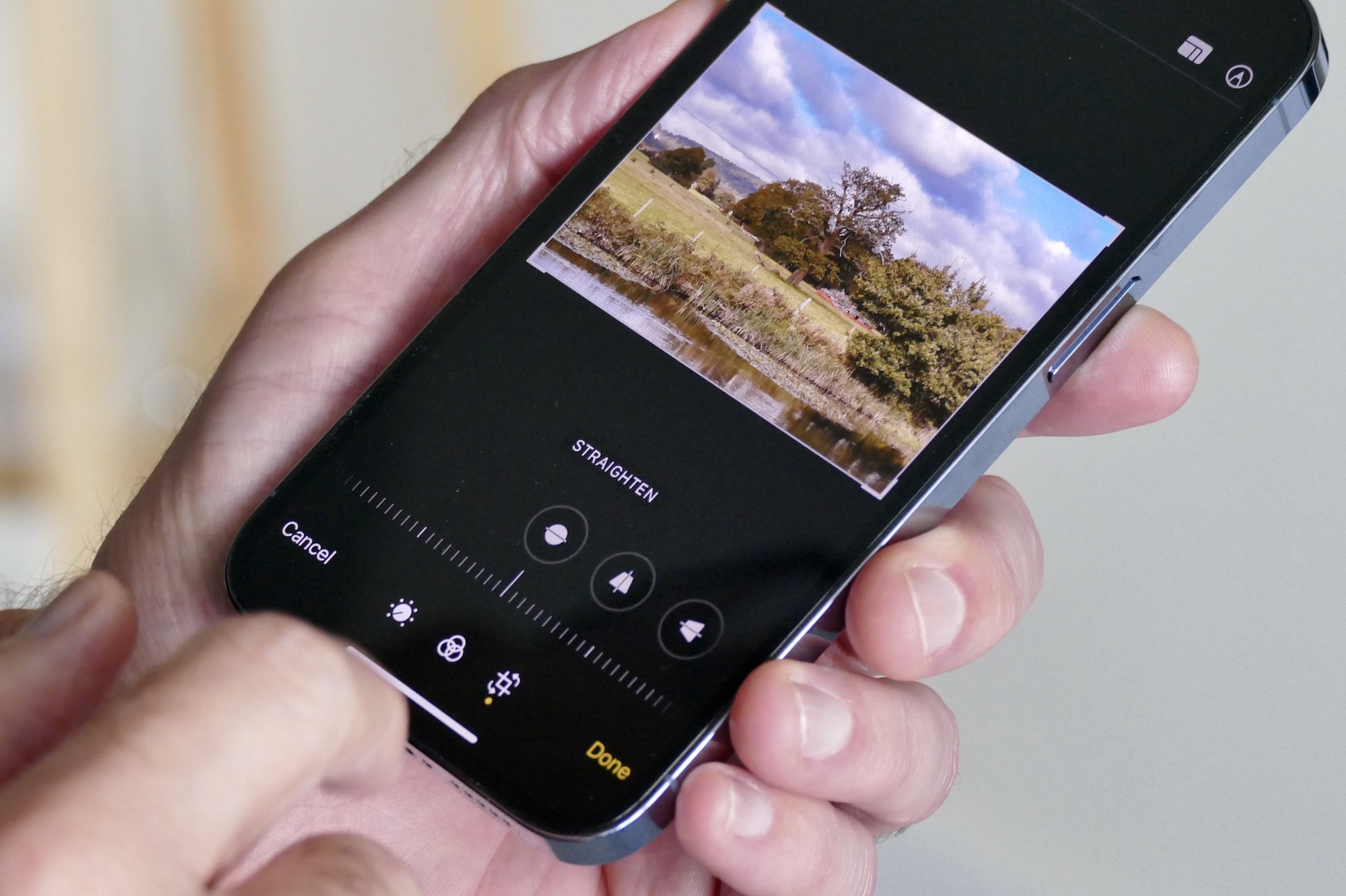 Photo editing on the iPhone 13 Pro.
