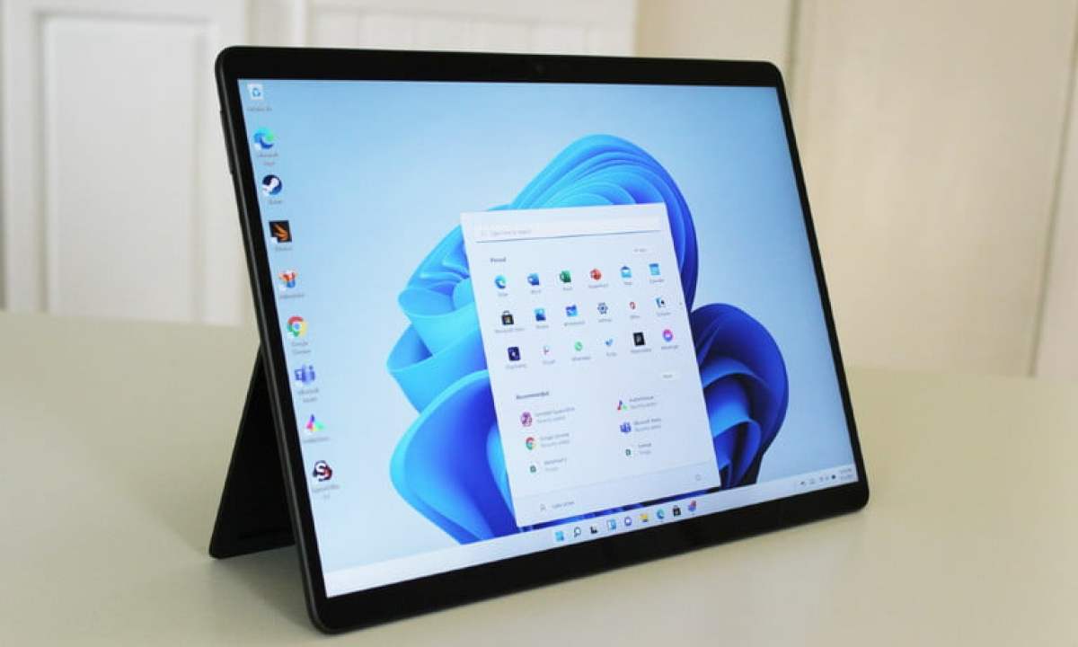 The Start Menu pulled up on the Surface Pro 8.