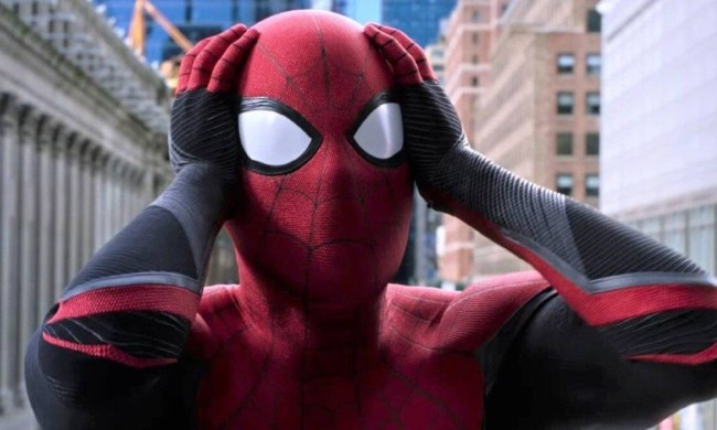 Spider-Man panicking in "Spider-Man: Far From Home."