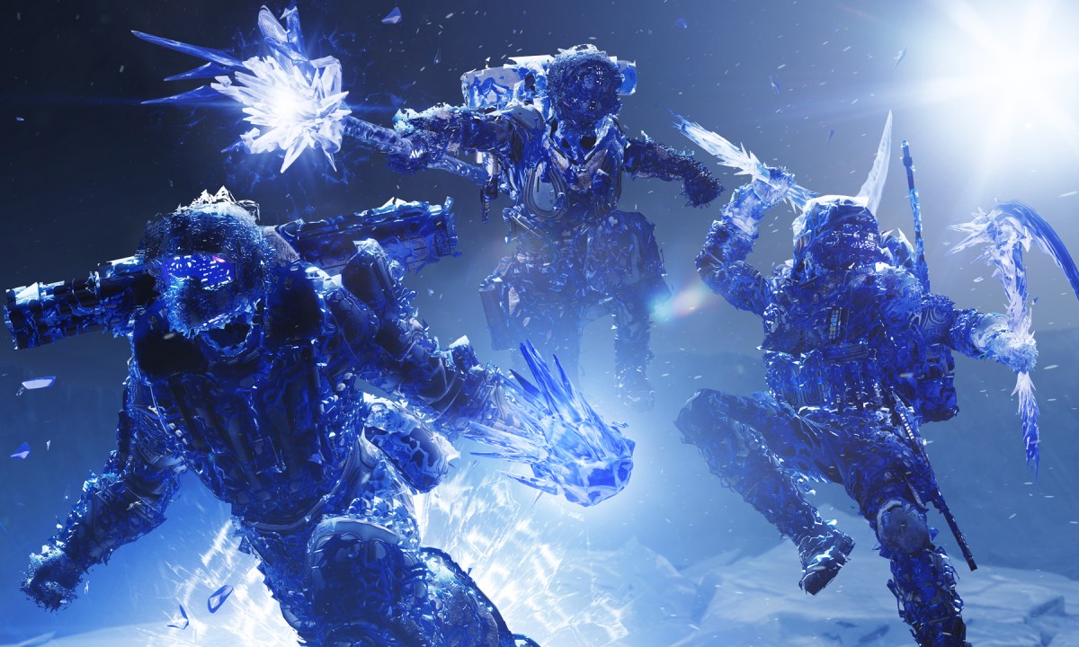 Three Destiny 2 classes covered in ice.