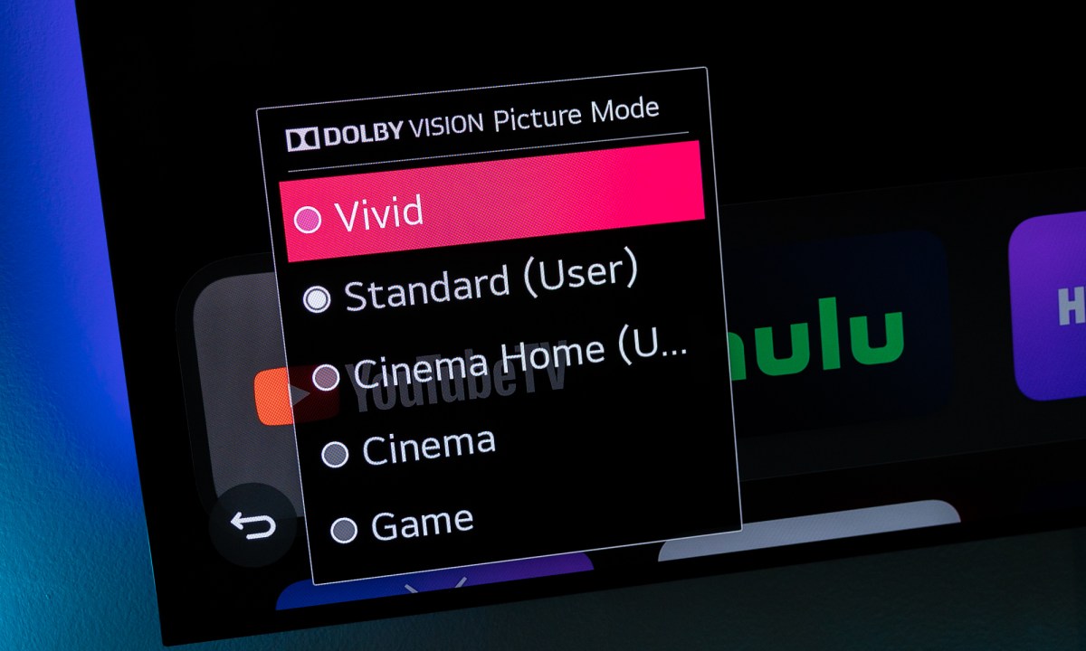 TV picture settings on an LG OLED TV.