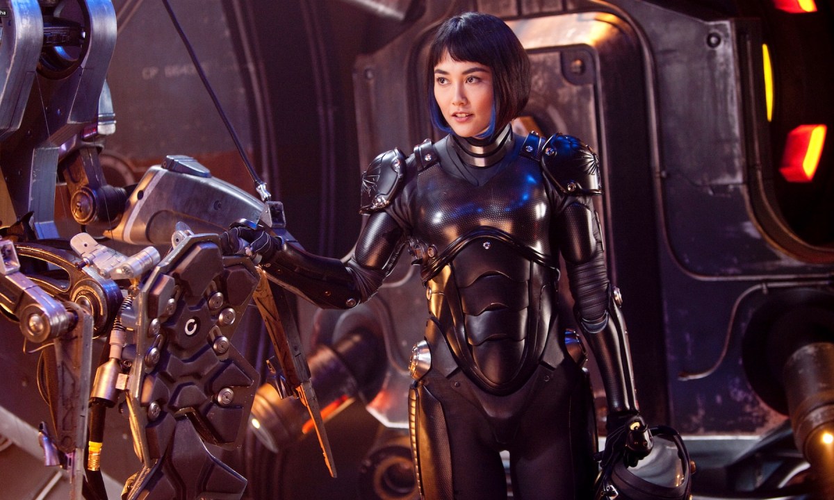Rinko Kikuchi suits up in Pacific Rim (2013), directed by Guillermo del Toro.