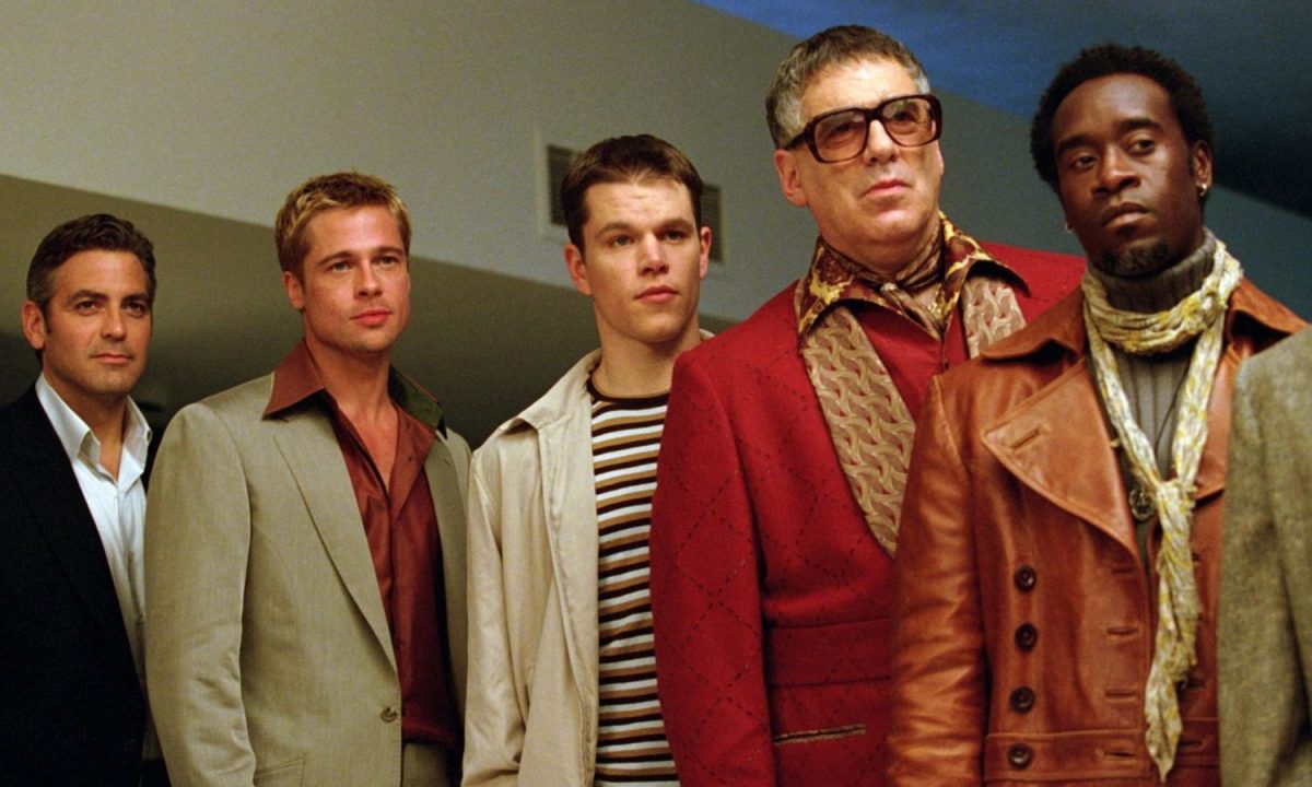Danny Ocean stands with his crew in Ocean's Eleven.