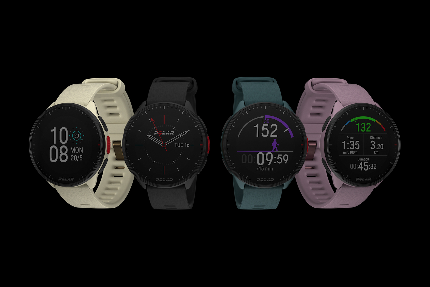 Polar Pacer smartwatch color options.