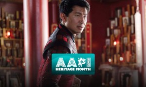 Simu Liu as Shang-Chi in Shang-Chi and the Legend of the Ten Rings.