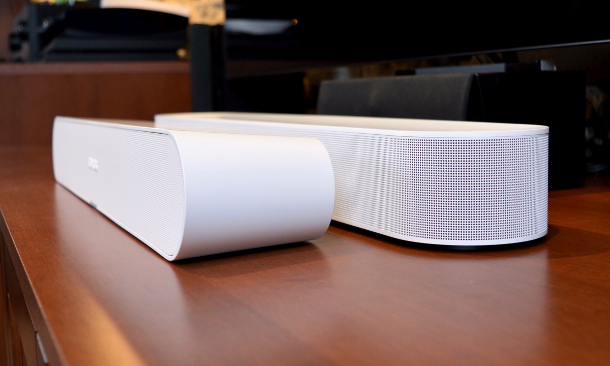 Sonos Ray seen in front of a Sonos Beam Gen 2.