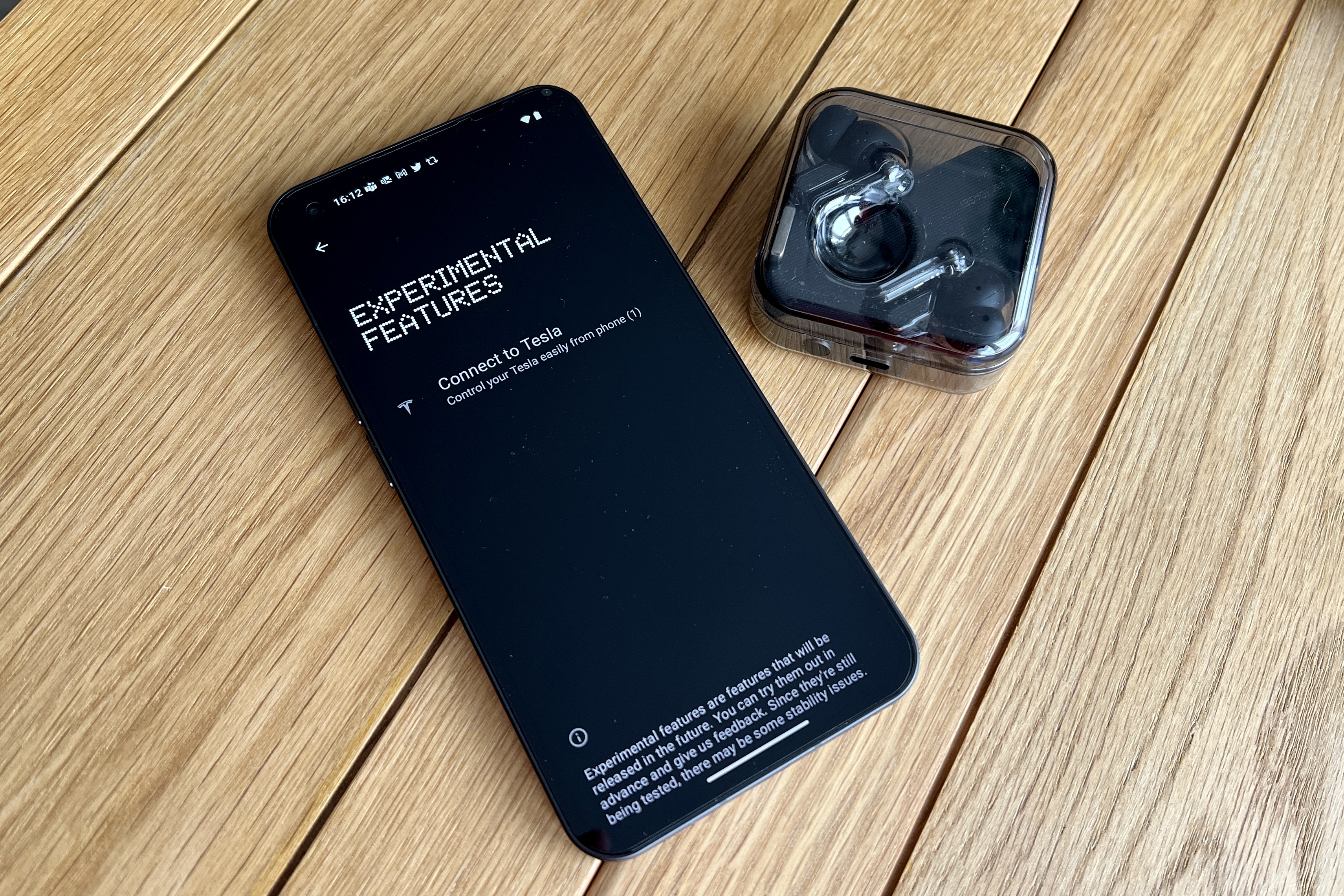 Nothing Phone 1's Tesla connect feature.