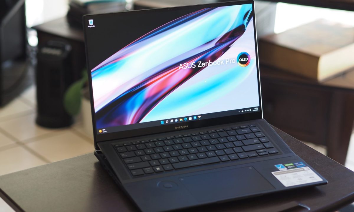 Asus ZenBook Pro 16X front angled view showing display and keyboard deck.