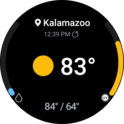 Weather widget on Galaxy Watch 5.