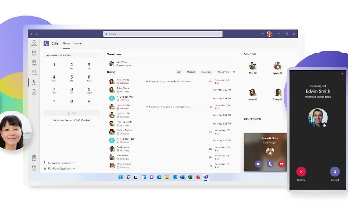 Example of Teams chat.