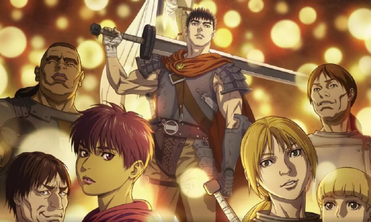 Key art for Berserk: The Golden Age Arc - Memorial Edition featuring the main cast.
