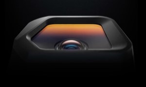 A close-up of a lens, possibly for a new DJI drone.