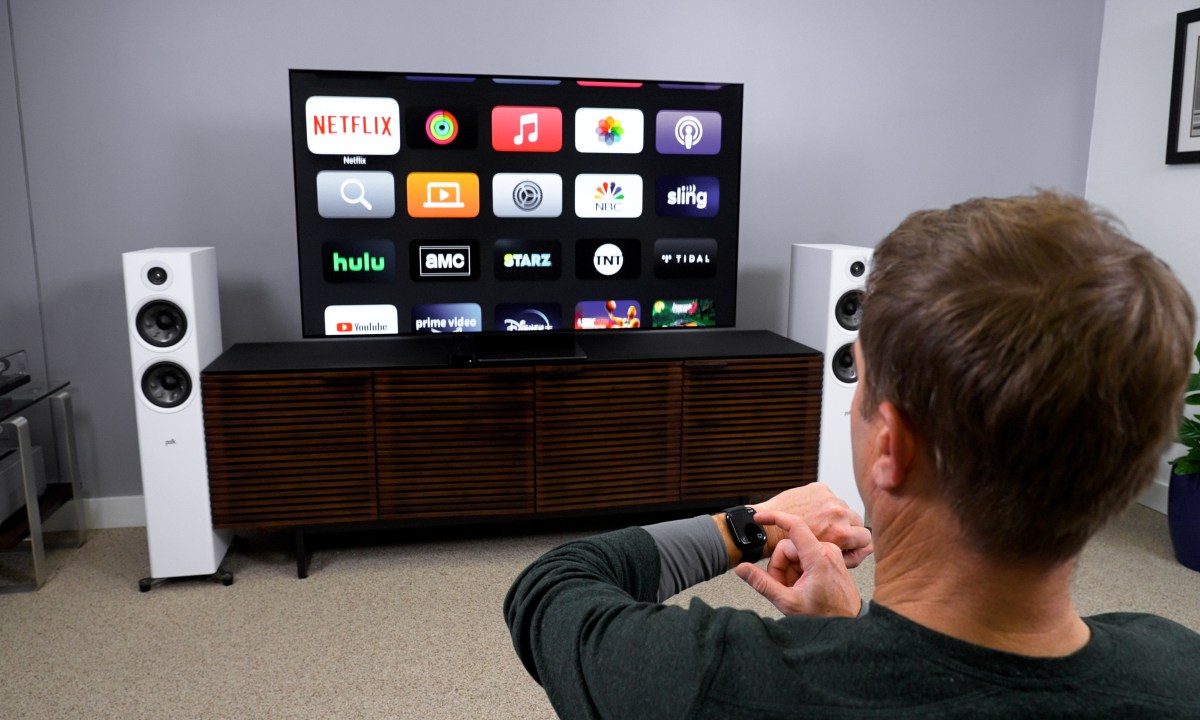 Controlling Apple TV 4K using an Apple Watch.