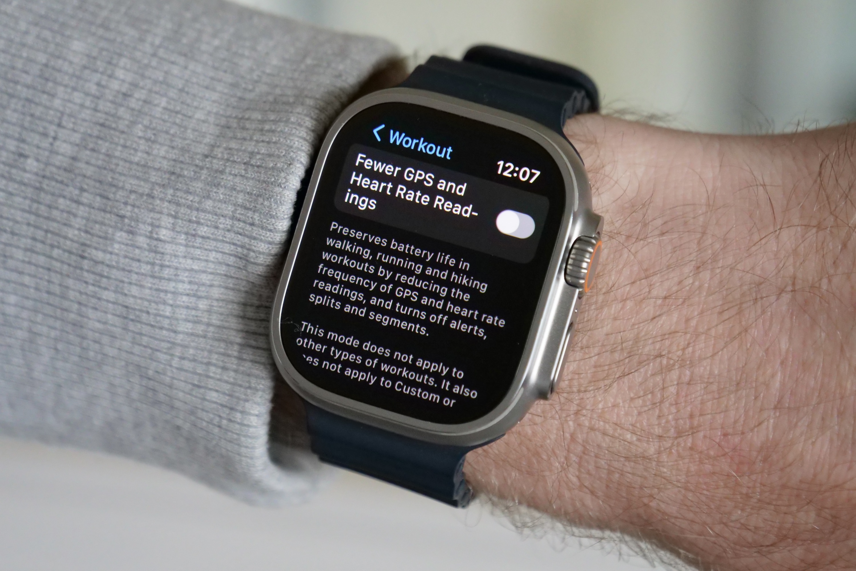Low Power Mode on the Apple Watch Ultra.