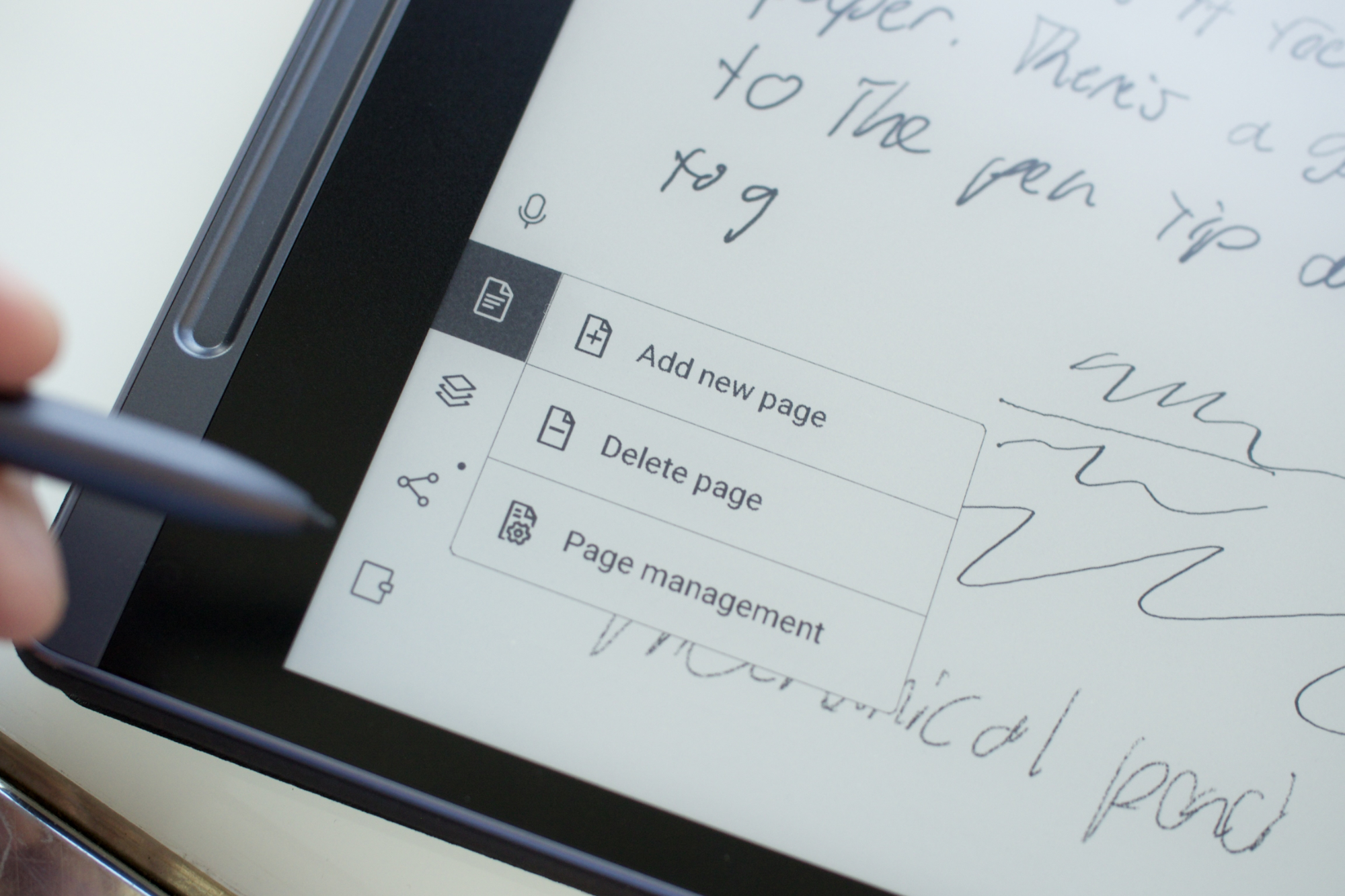Writing on the Lenovo Smart Paper.