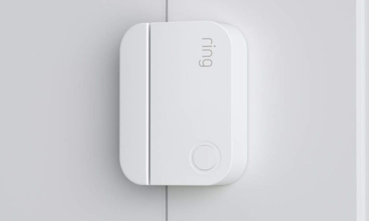 Ring Contact Sensor installed on a door.