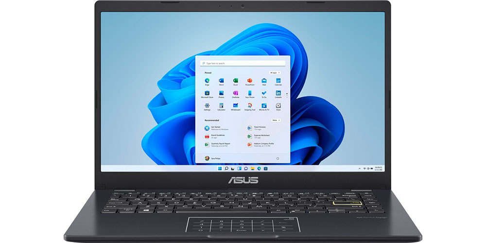 The Asus 14-inch laptop facing forwards.