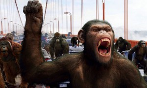 A battle from Rise of the Planet of the Apes.