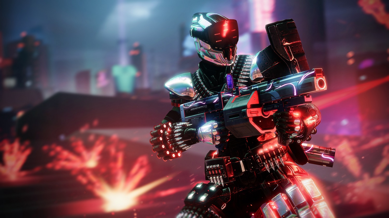 A titan wielding a grenade launcher in Destiny 2..