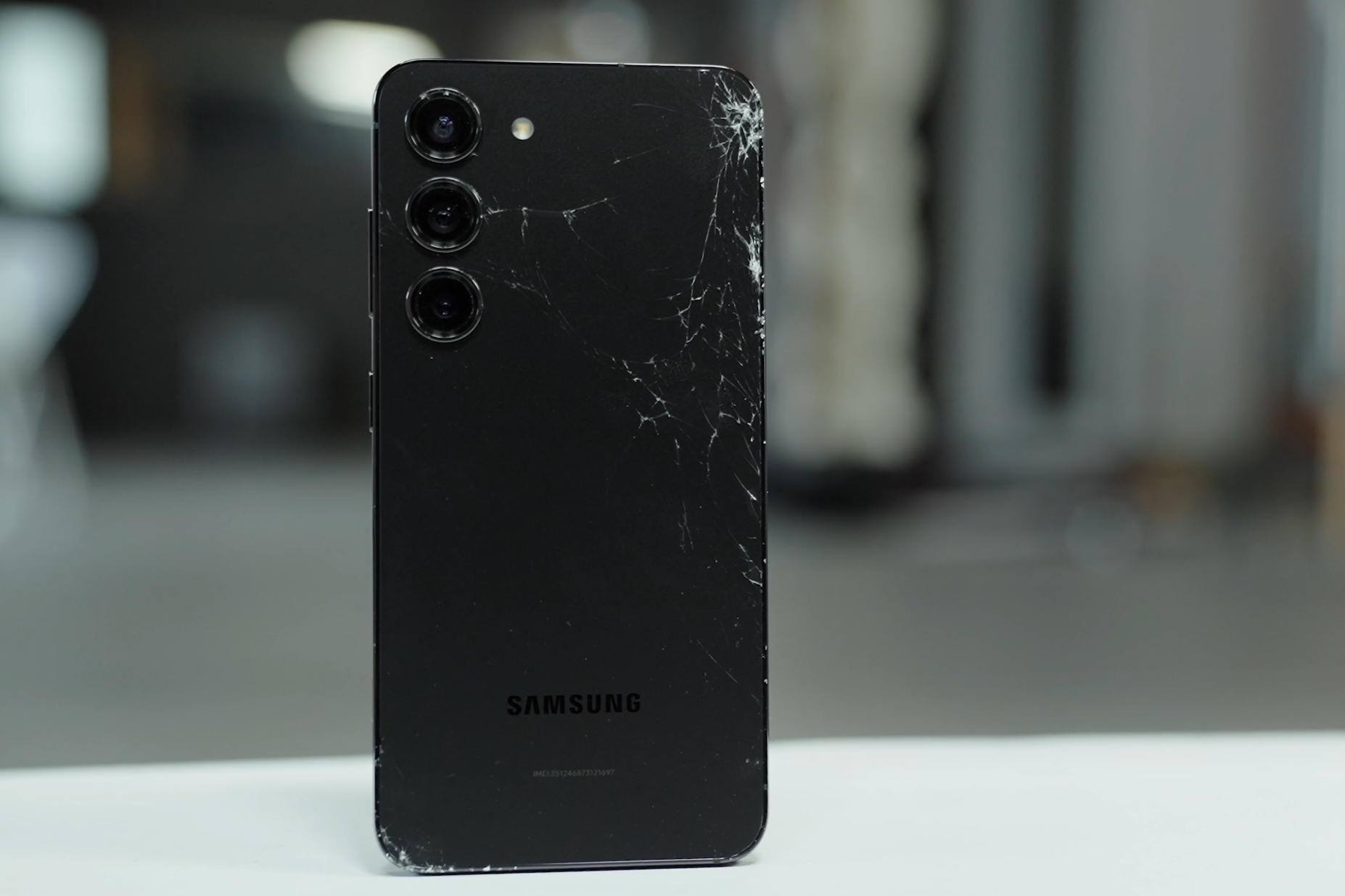 Drop test result for the Samsung Galaxy S23.