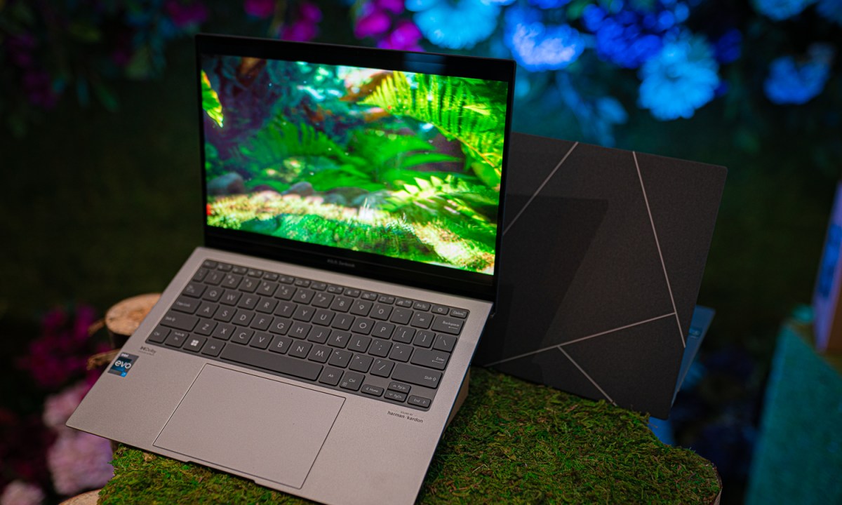 Asus Zenbook S 13 OLED sitting on a table.