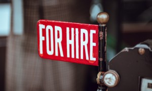For hire sign used by small businesses on hiring platforms to find top-tier talent.