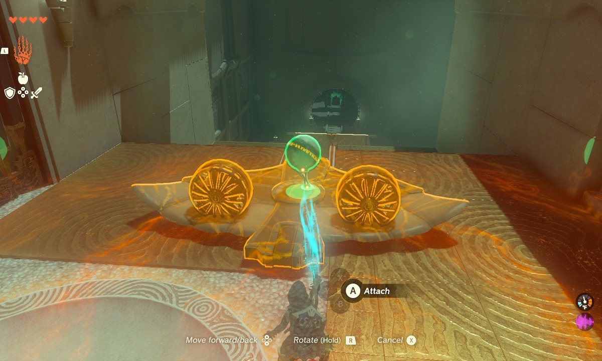 A flying machine with a ball being attached to it