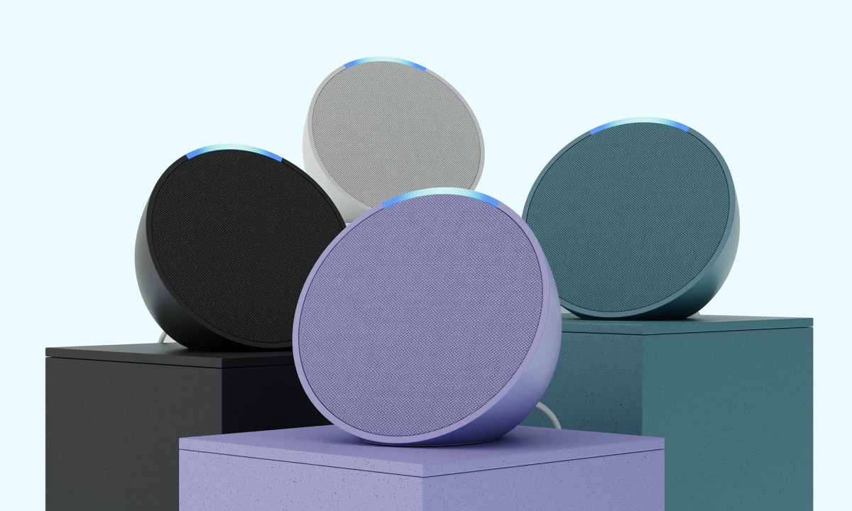 Amazon Echo Pop in four colors.
