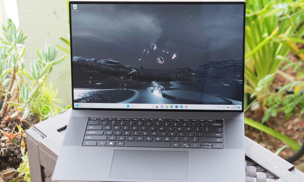Dell XPS 17 9370 front view showing display and keyboard deck.