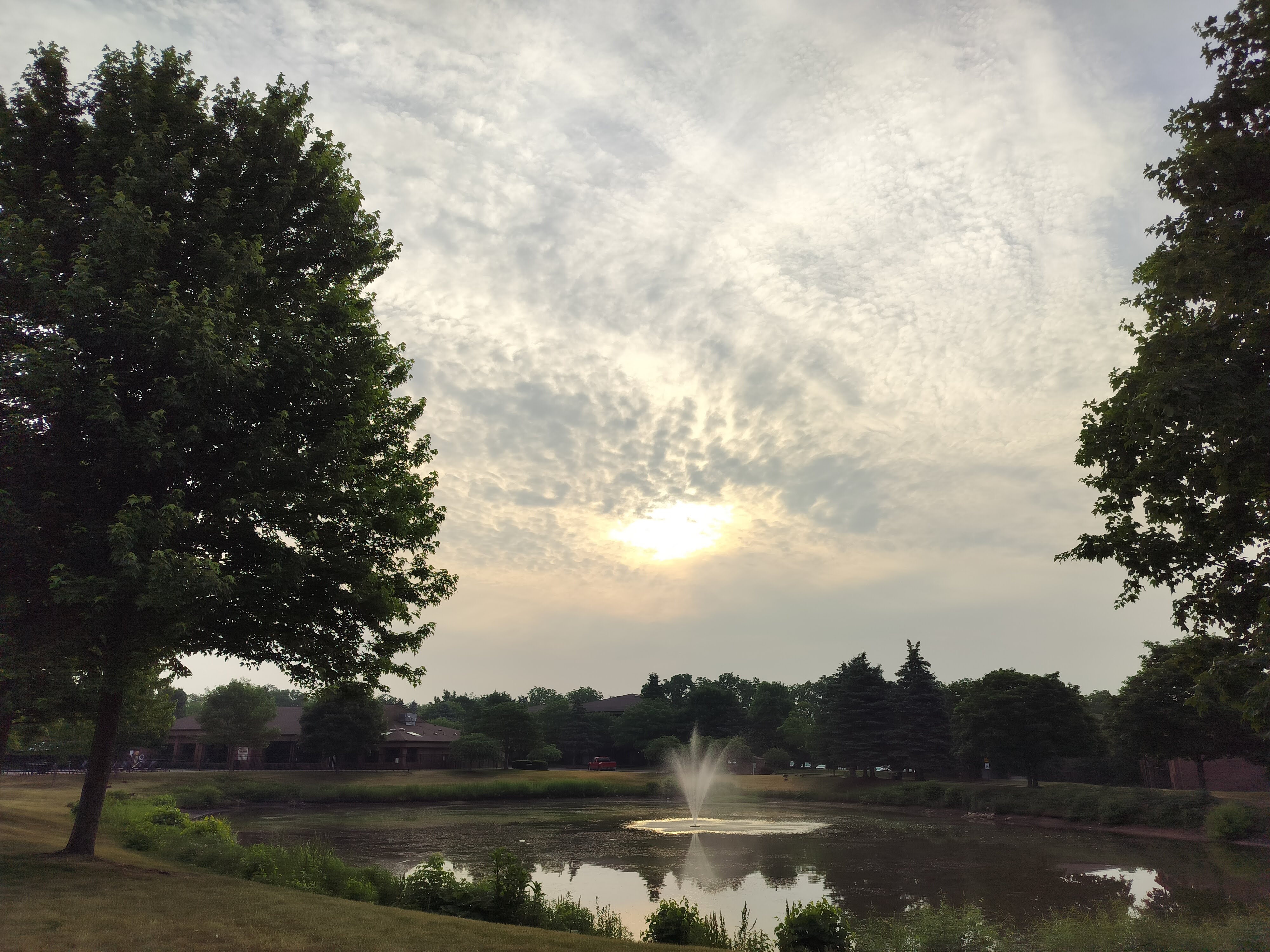 Photo of a sun in an overcast sky taken with the OnePlus Nord N30 5G.