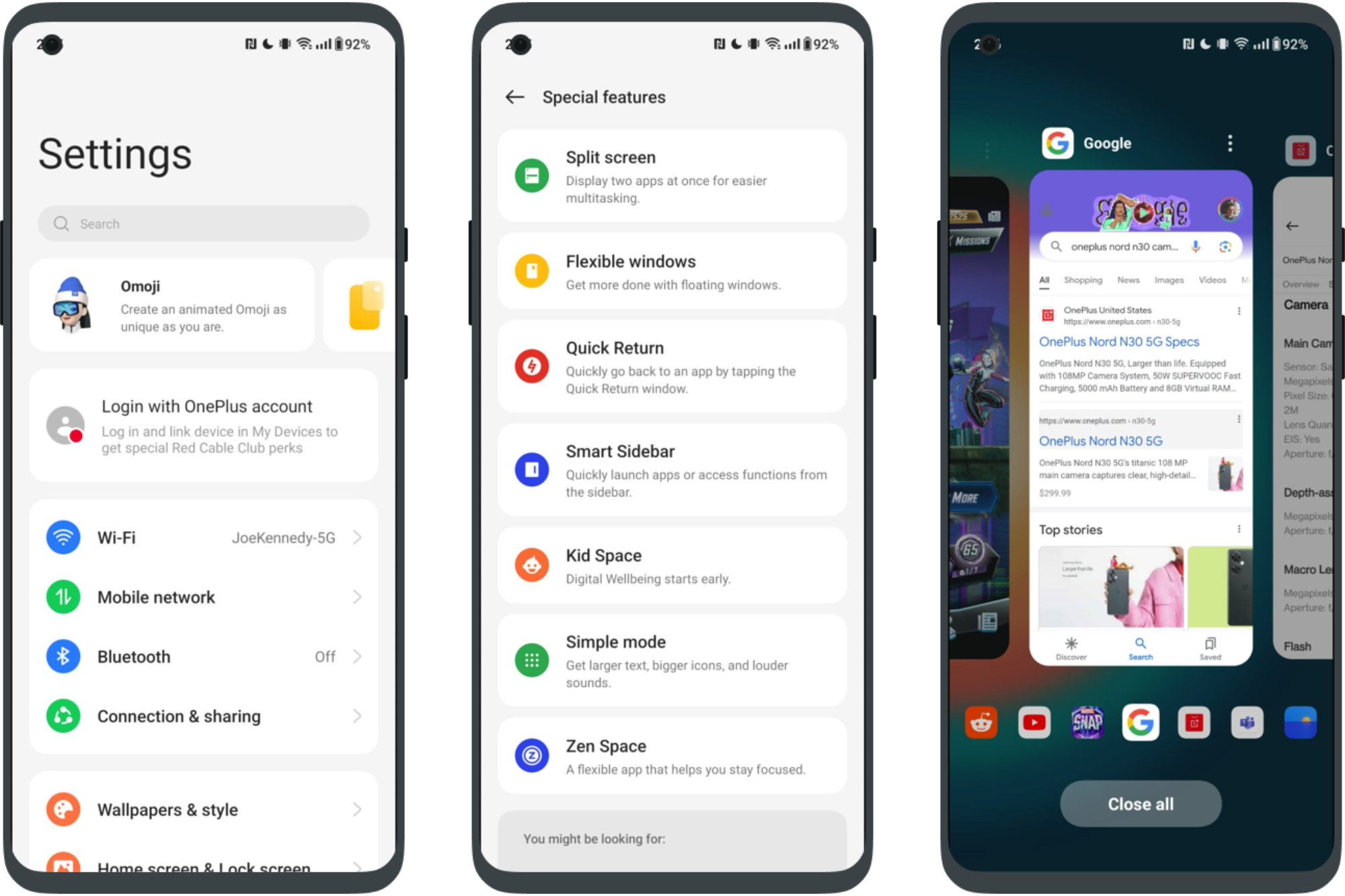 OxygenOS 13.1 software on the OnePlus Nord N30 5G.