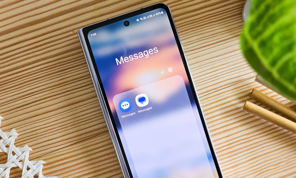 Google messages versus samsung messages app icons side by side on Galaxy Z Fold 5.
