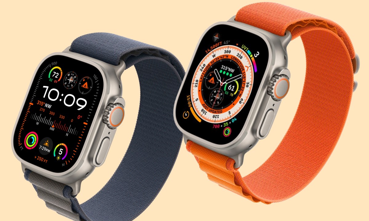 Renders of the Apple Watch Ultra 2 and Apple Watch Ultra next to each other.