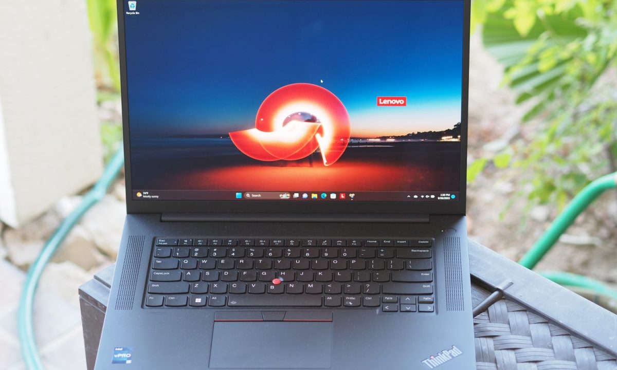 Lenovo ThinkPad P1 Gen 6 front view showing display and keyboard.