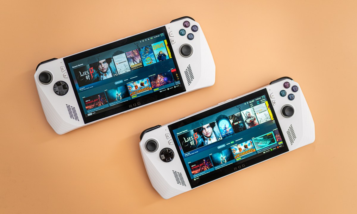 Asus ROG Ally handhelds side by side.