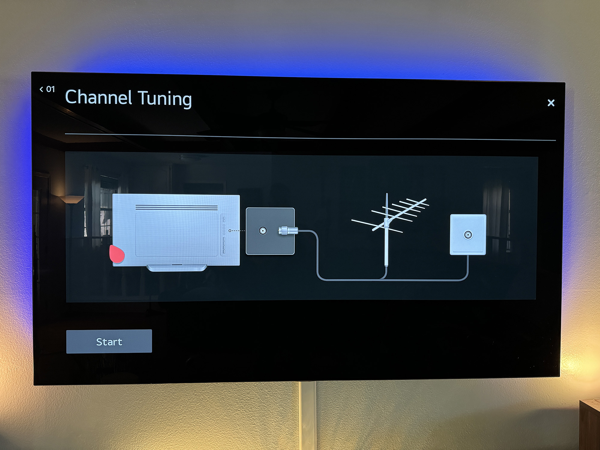 The Channel Tuning section on an LG television.
