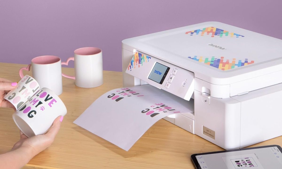 Creating a mug with the help of the Brother Sublimation Printer.