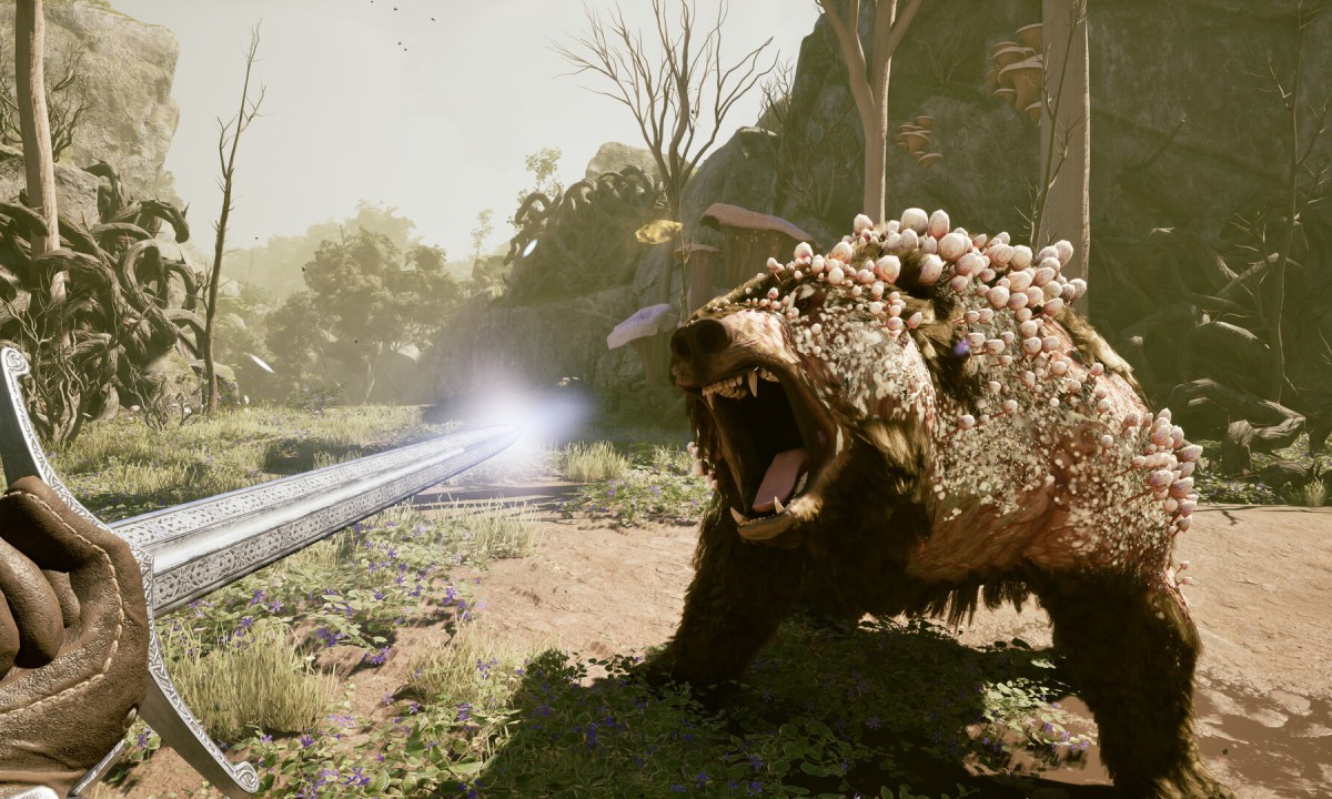 Fighting a giant fungal-infected bear in Avowed